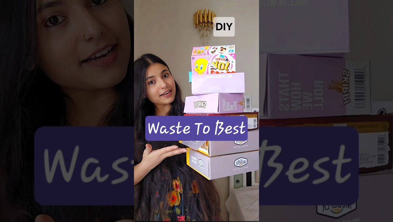 ​DIY Desk Organizer From Waste Material 😱 #diy #shorts