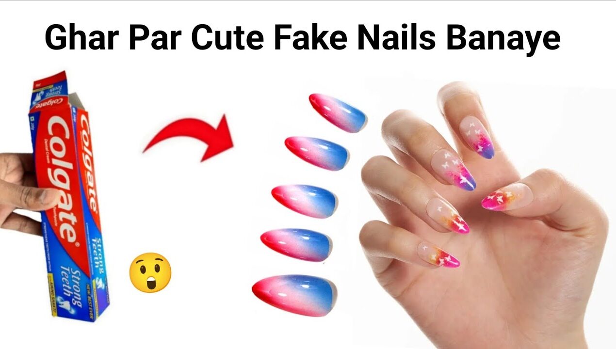 DIY Nail Extensions 😍🥰/how to make nail extensions at home/homemade fake nails