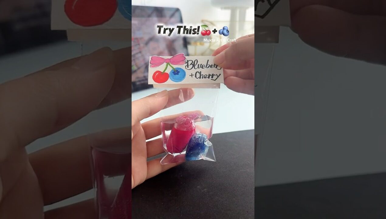 Try this! 🍒+🫐✨#shorts #art #diy #craft #youtubeshorts