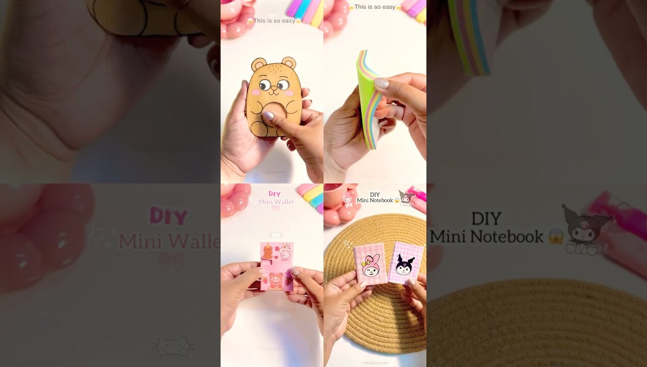 4 DIY CUTE Craft Ideas💞🎀 | Paper Craft Ideas 🌸✨ #diy #shorts #craft #craftidea #papercraft #cute