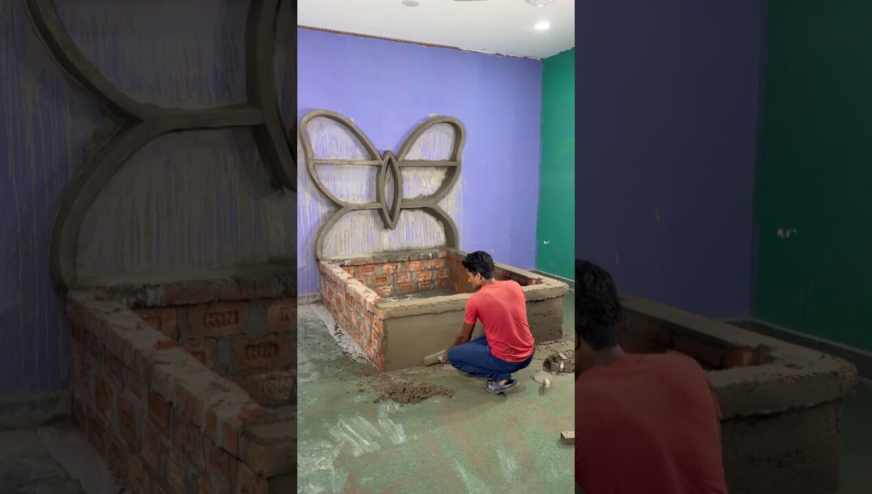 Unbroken-able Bed 🛏️ uaing only Cement #cementcrafts #crafts #Bed #DIY #hacks