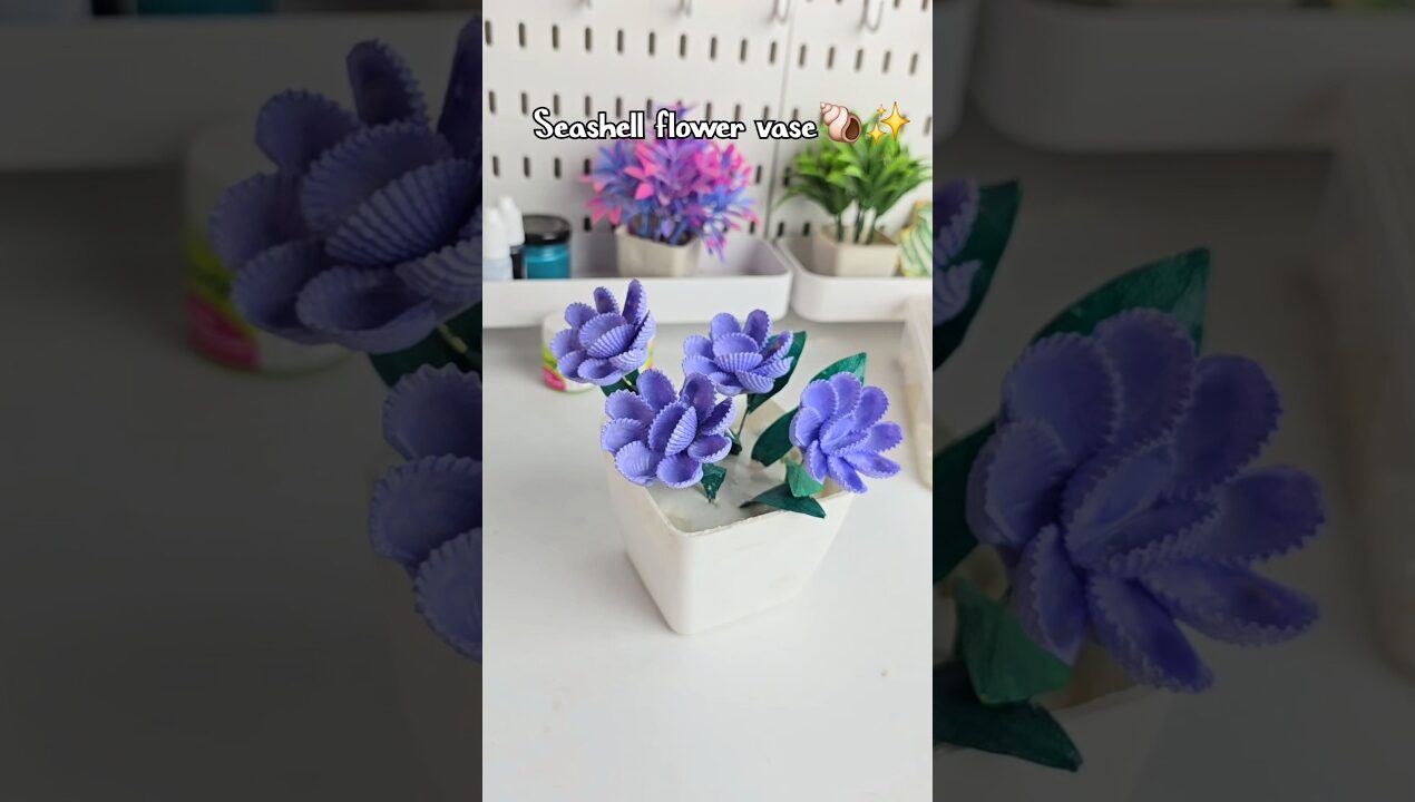 Seashell Flower bunch DIY craft #craft #diy #shortsviral #shortsvideo #diycrafts #asthetic #diyideas