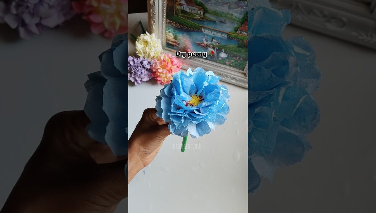 How to make peony 🥀 #diy #craft #viral #shorts #flowers