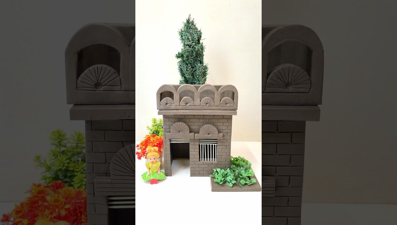 How to make clay house 🏠 #diy #craft #homedecor #clayart #miniature #shorts