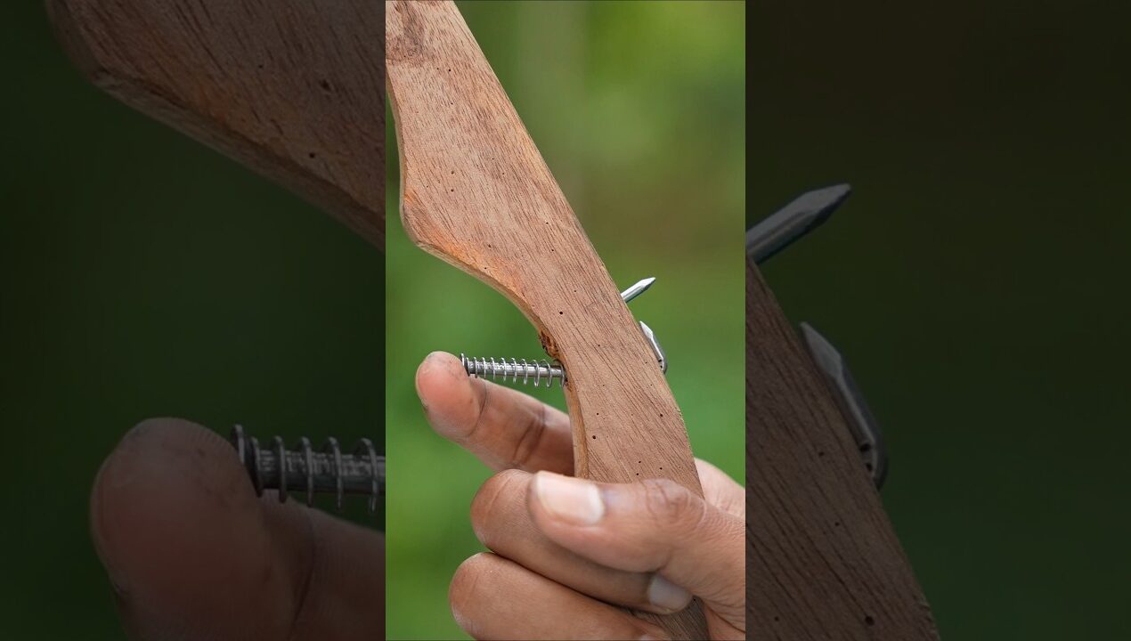 new wood and iron nail creations #Diy #Craft #Toys #Bambooart