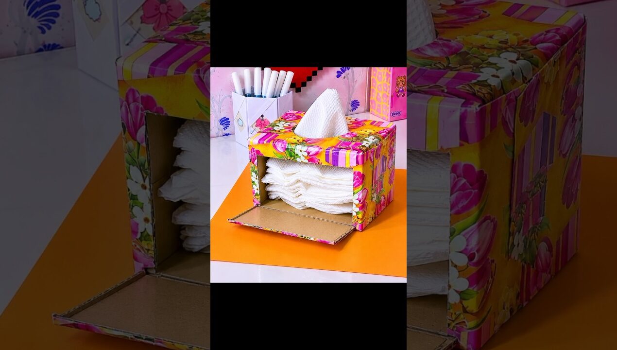 DIY Tissue Box Organizer ✨ Easy Handmade Room Decor Idea