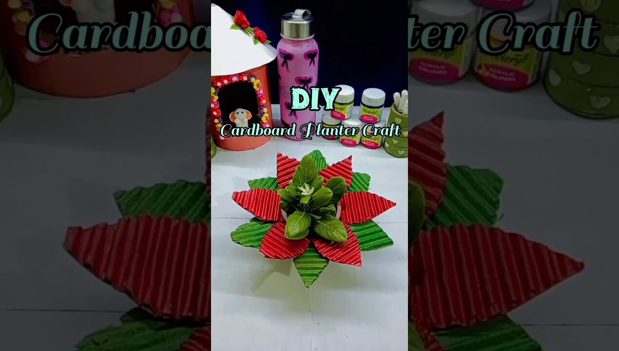 Cardboard planter craft#video#TeenaBanpuriya#craft#ideas#trending#viral#diy
