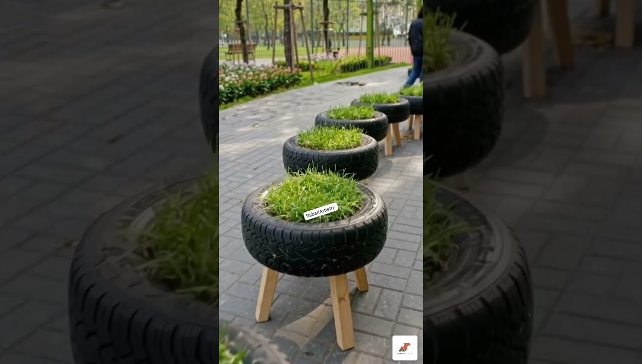 Brilliant DIY Tire Planter Ideas | Upcycled Garden Decor #shorts #viral #short #fyp #diy #fypシ #art