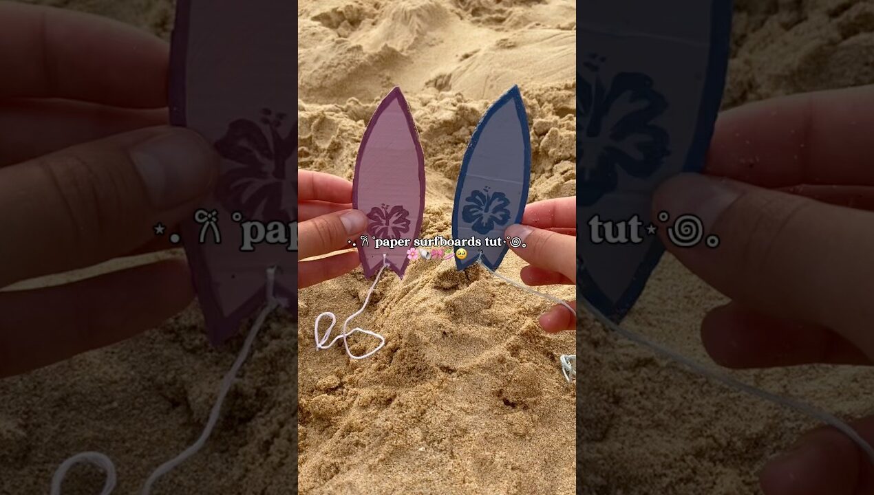 🌸🏄🏻‍♀️ DIY Paper SURFBOARDS  🪸🐚  Summer Handmade Craft Idea for Friends #diy #craft #cardboard