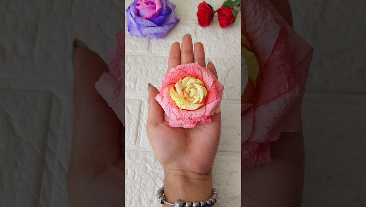 aesthetic tissue paper rose/ flower making idea#diyrose #aestheticroomdecor #aesthetic #shortsviral