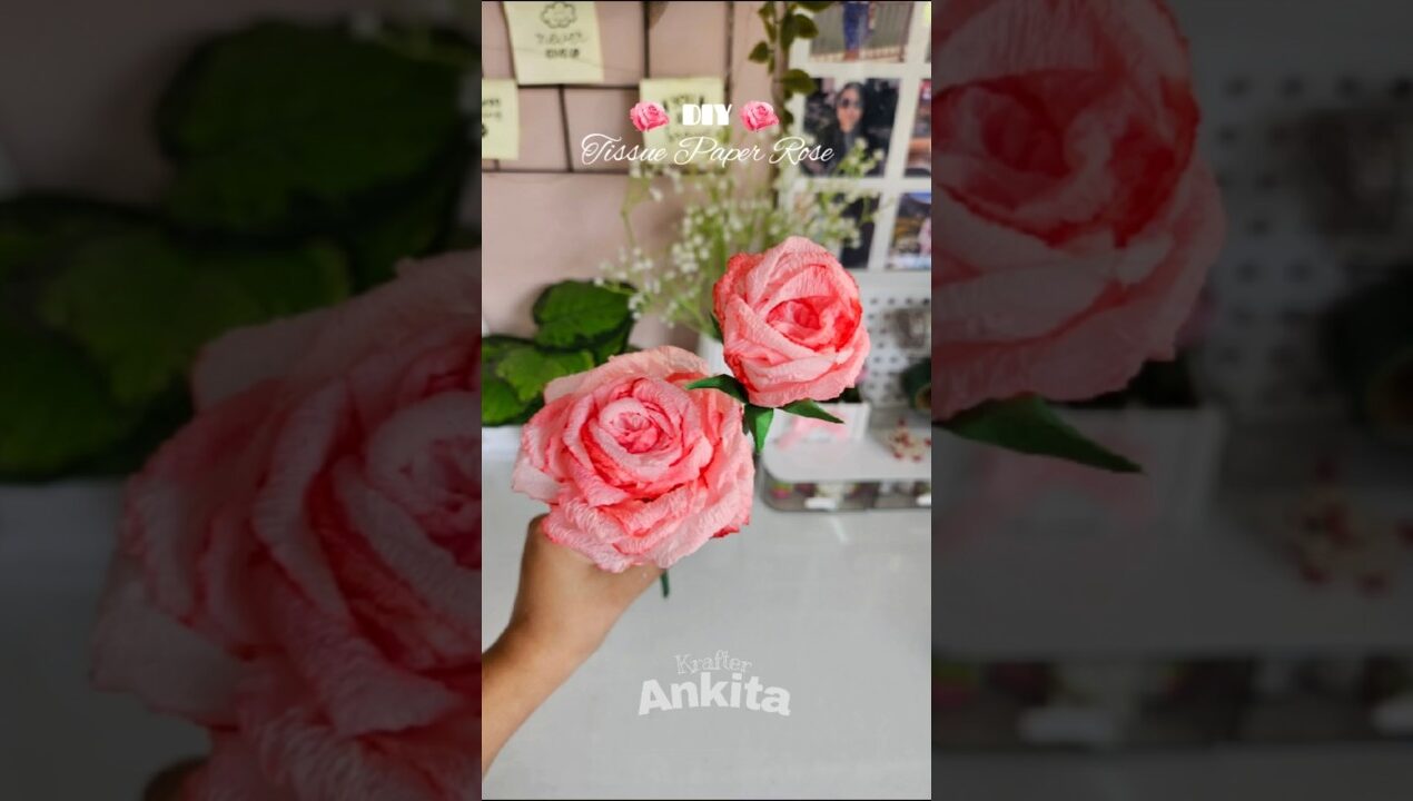 DIY Tissue paper Rose #craft #diy #handmade #homedecor #krafterankita #shorts #tissuepaperrose #rose