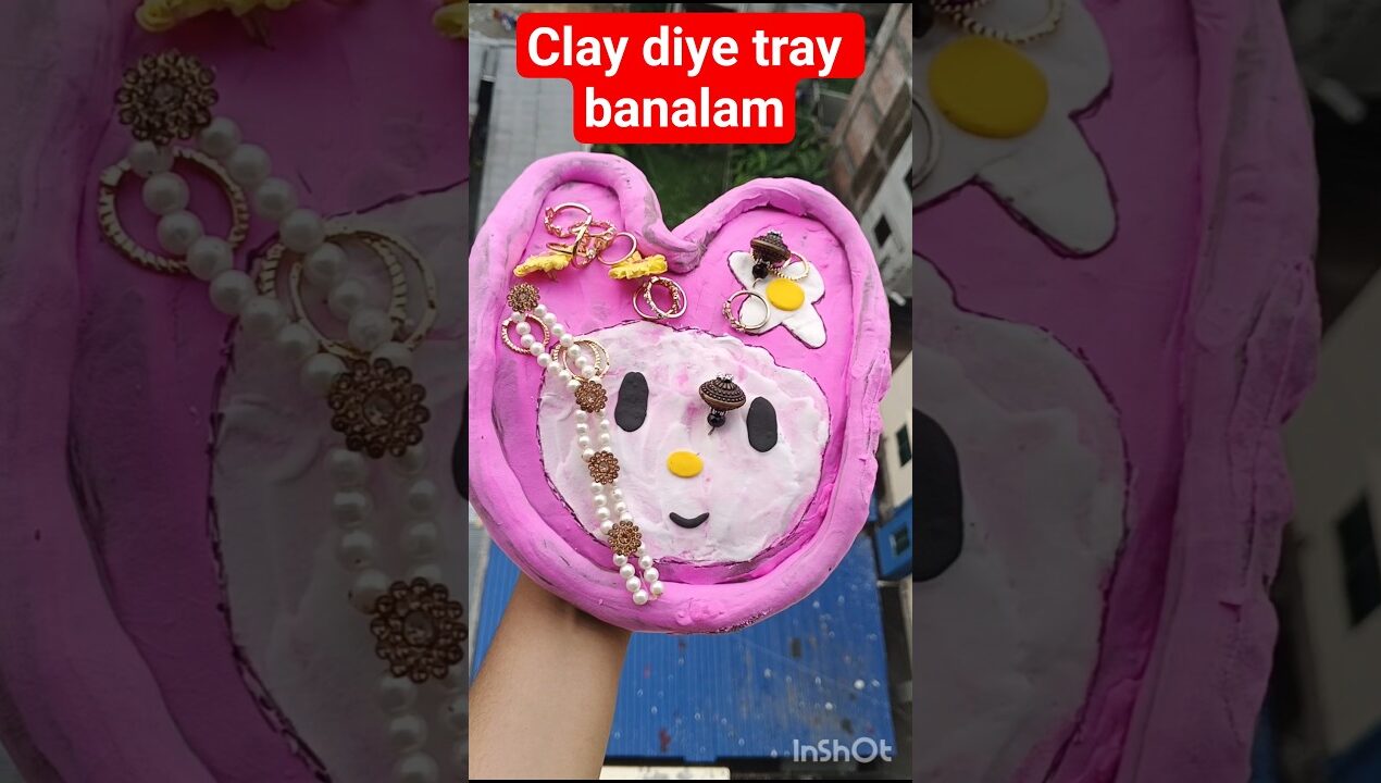 DIY idea 💕 How to make easily tray with Super clay #trend​ #shots​ #painting​ #painting​ #clayart