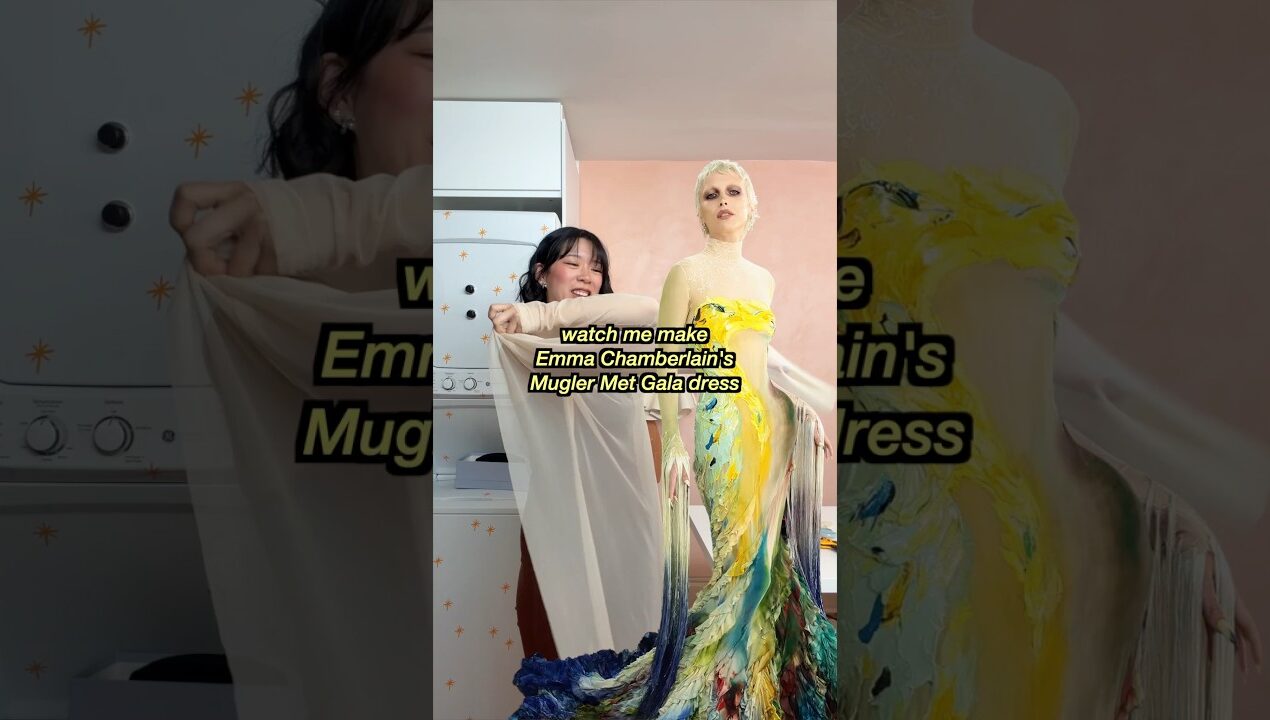 Can I pull this off?? #metgala #metgala2026 #emmachamberlain #mugler #diy #sewing