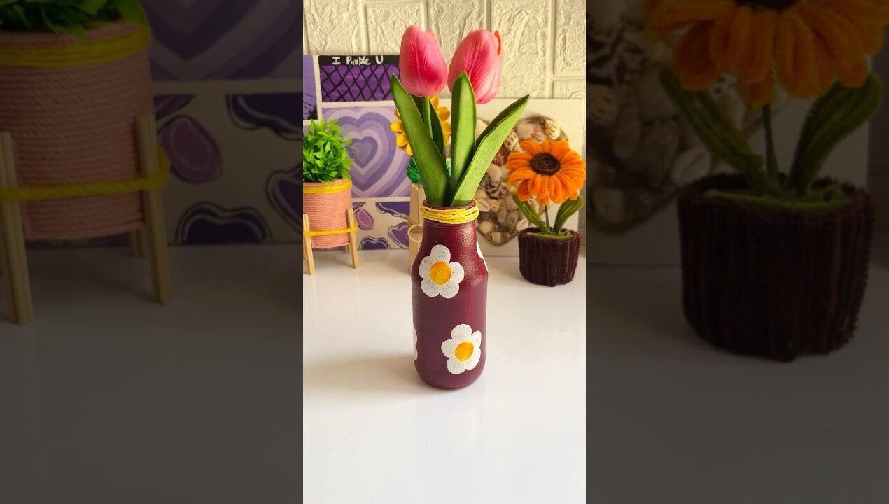 Diy bottle art🧿💕 #craft #craftideas #bottleart #diycrafts #satisfying #youtubeshorts #artscraft