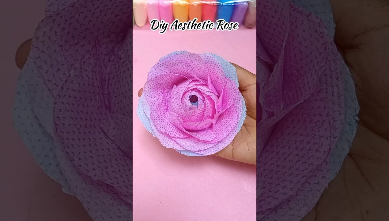 Diy how to make paper flower Easy paper rose 🌹 #diy#craft #shorts #trending#handmade #viral#flowers