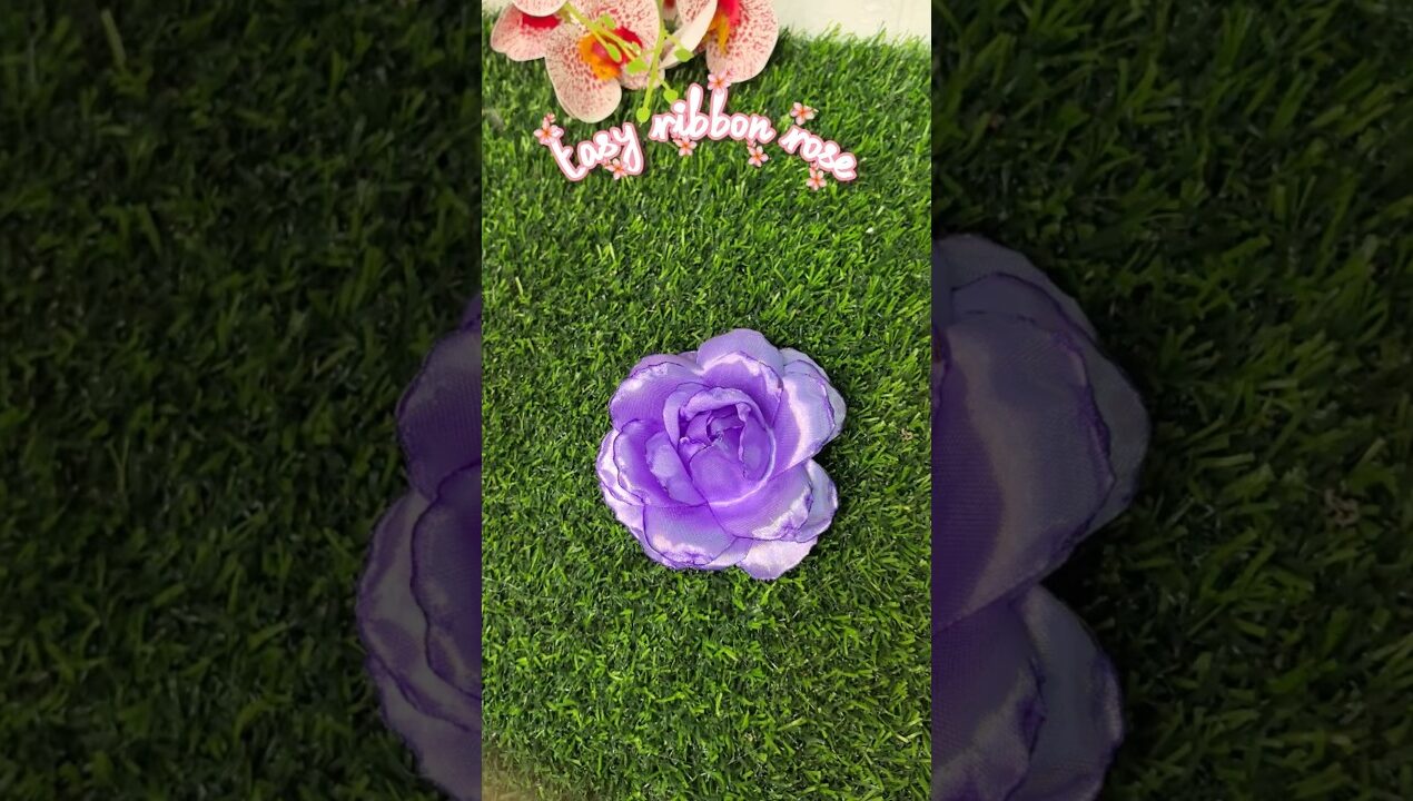 Easy ribbon rose✨❤️ #diy #ribbonroses #ideas #easy #flowers #ytshorts