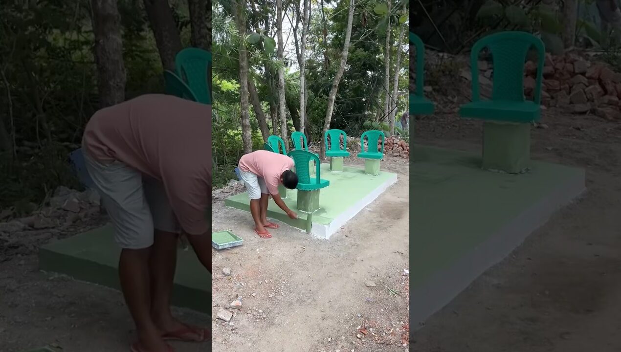 Plastic chairs and cement craft #shorts #crafts #cementcrafts #Hacks #DIY