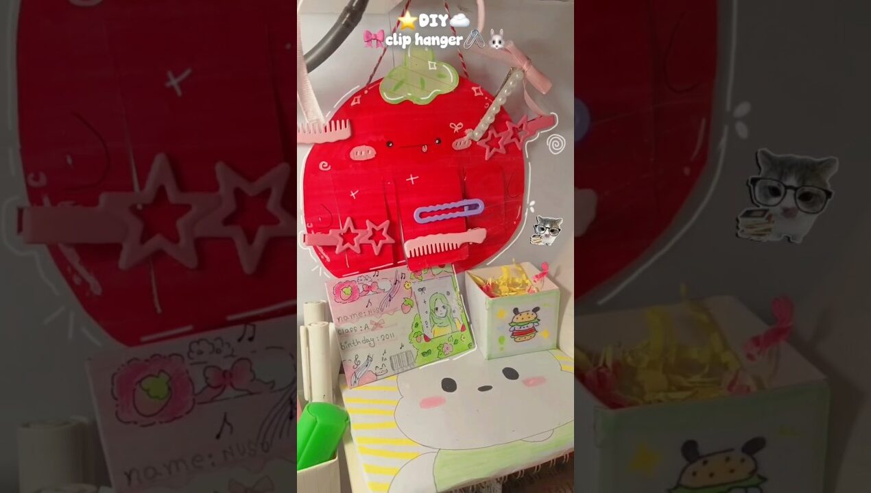 ⭐DIY clip hanger🖇️🐰|#diy #kawaii #shorts #trending #craft #tomato #aesthetic