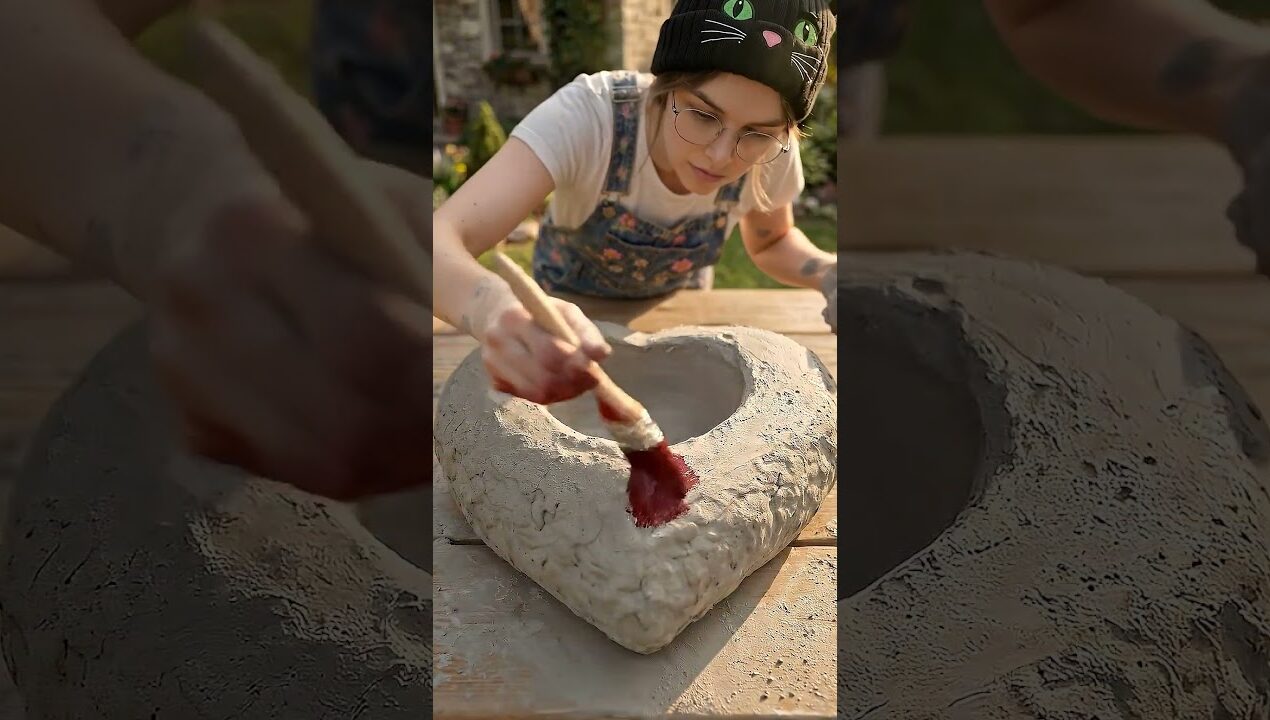 She Dipped a Pillow in Cement… THEN MADE THIS #garden #lifehacks #diy