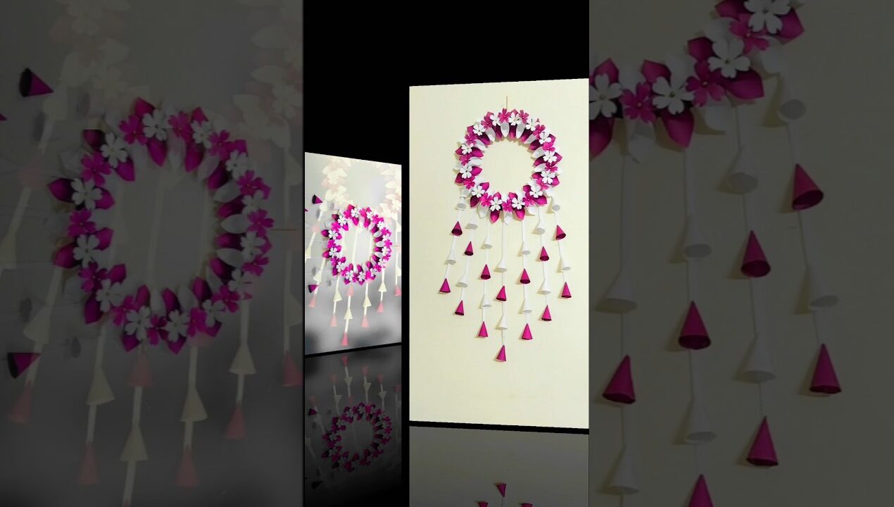 Beautiful paper wall mate #diy #craft #wallhanging #roomdecor #shorts #ytshorts