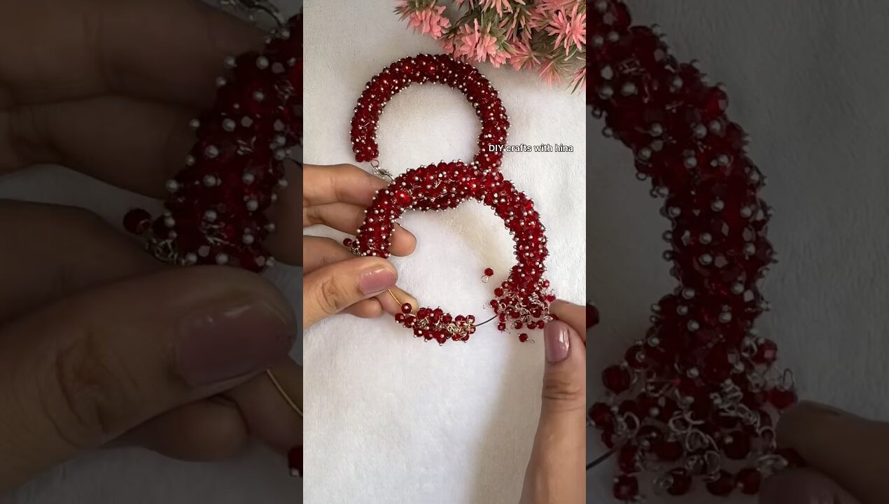 Beautiful Gajra bracelet with bangles making at home. #diy #youtubeshort #handmade #youtubpartner