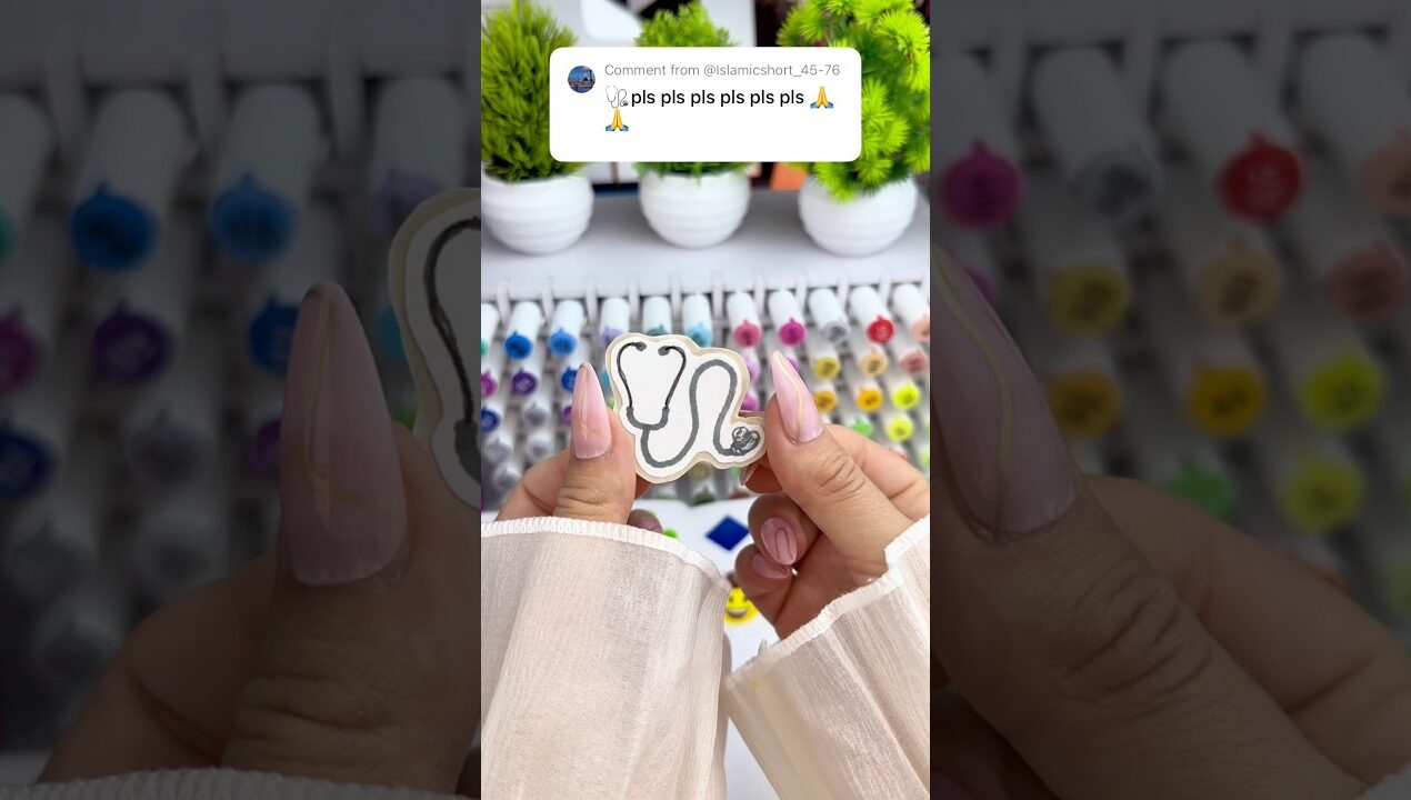 Making a Mini Stethoscope Sticker 🩺 #art #diy #craft #drawing #youtubeshorts #crafty #handmade