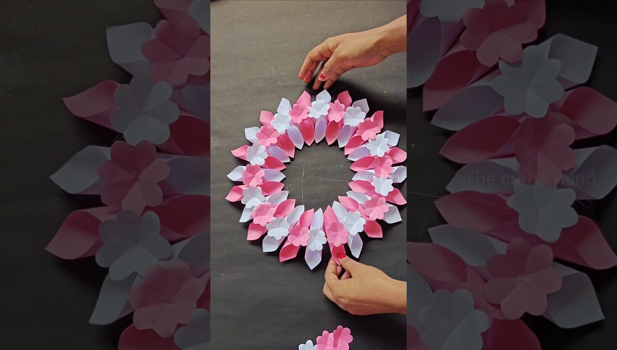 Beautiful paper wall hanging ❤️ #diy #craft #papercraft #shorts #wallhanging