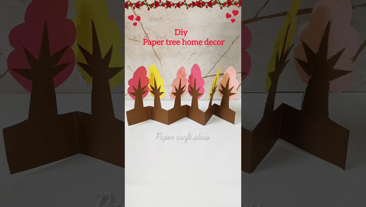 tree making with colour paper| diy home decor Ideas #shorts​ #tree​ #papertree​ #homedecor​ #diy