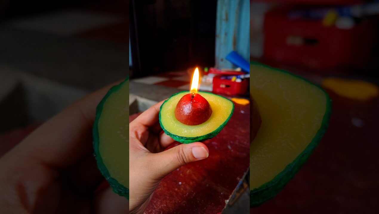 অ্যাভোকাডো মোমবাতি দেখেছো কখনও 🥑😱 #diy #avocado #candle #shorts #viral #handmade