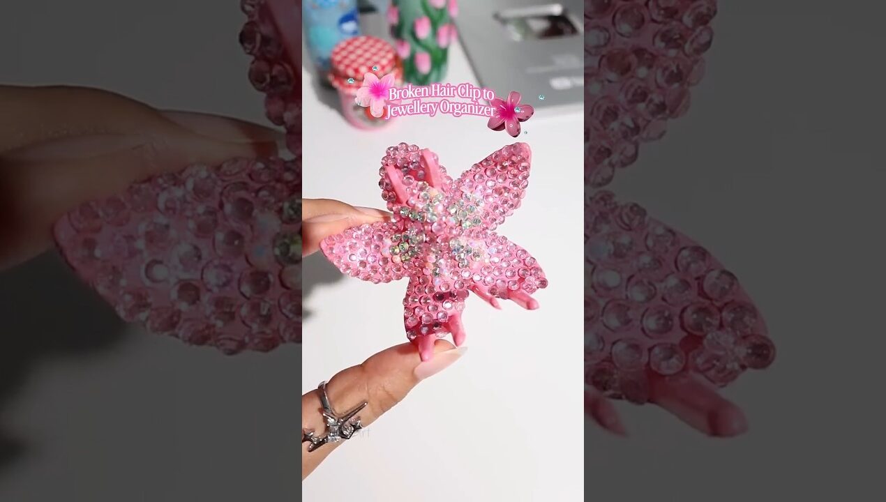 Broken Hair Clip➡️ Jewellery Organizer #diy #viral 🌺✨♻️