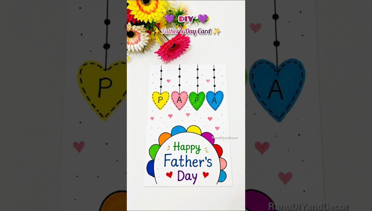 DIY Happy Father’s Day Card | Easy Handmade Gift Idea for Dad 💙✨#diy #shortsfeed #trending #viral