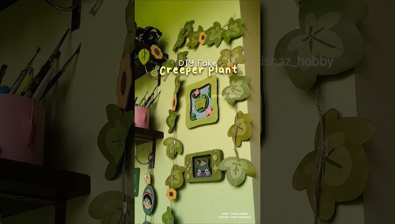 Fake plants at home‼️😱#viralvideo #diy #roomdecor #papercraft
