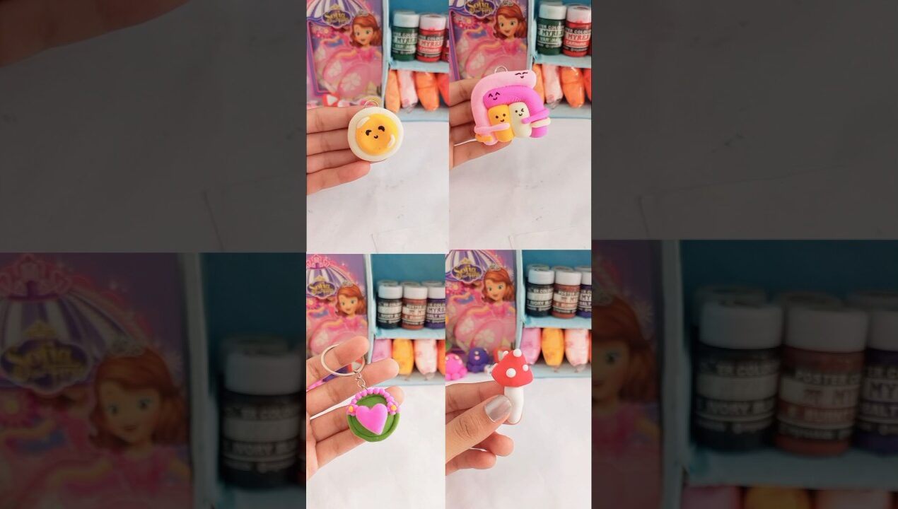 DIY Cute clay Mini charm's 😺💕#shorts #youtubeshorts #diy#ideas#miniature #clay#aesthetic #trending
