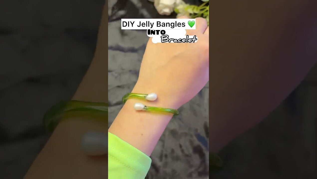 DIY Viral Jelly Bangle into bracelet #craft #bangles #diy #trending #shortvideo