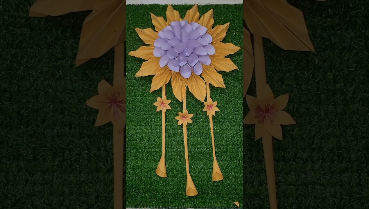 Beautiful DIY Paper Flower Wall Hanging | Easy Home Decoration ideas #DIYCraft #PaperFlower #Wall