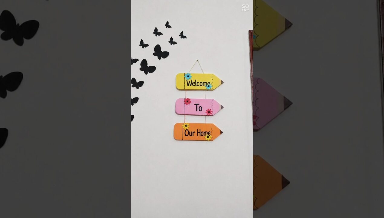 🌈 DIY Wall Decor craft idea | wall hanging craft ideas with paper | shorts #shorts