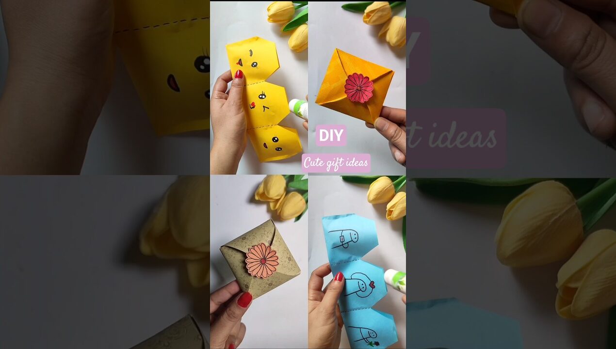 4 Cute Gift ideas 😍 #shorts #papercraft #trending #youtubeshorts #ytshorts #gift #diy #craft #viral