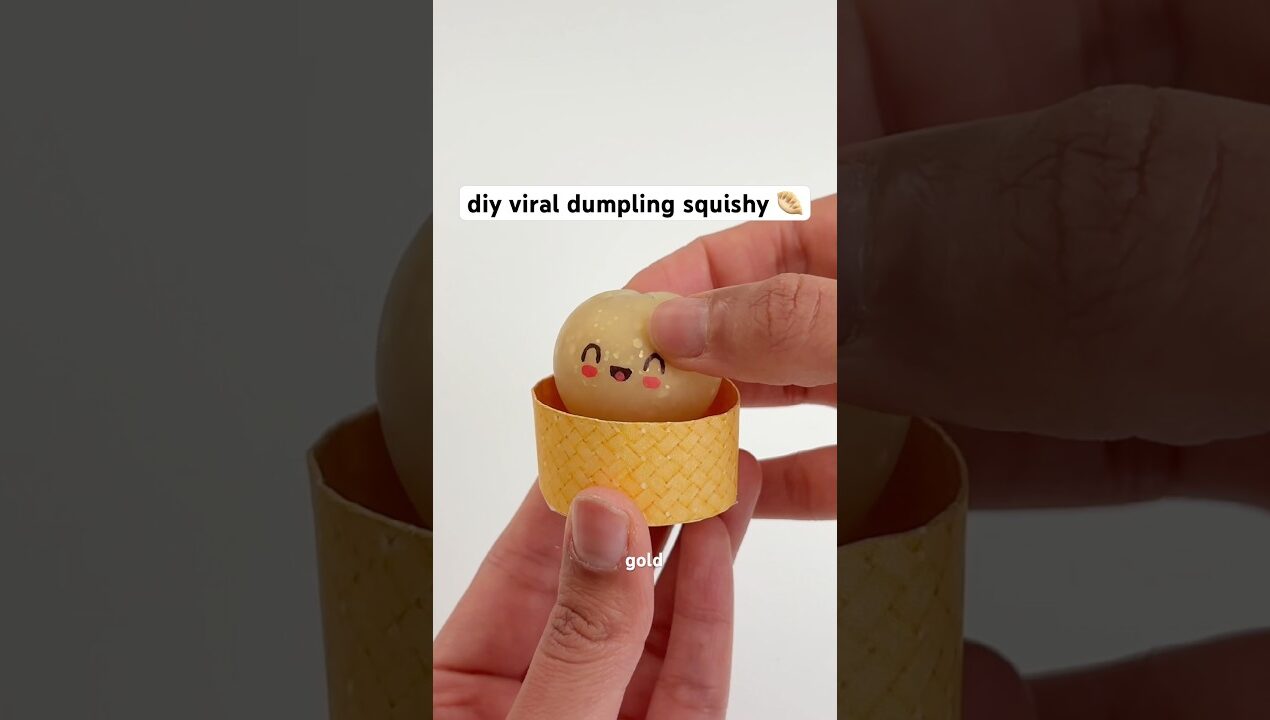 DIY Viral Gold Dumpling Squishy 🥟 #diy #squishy