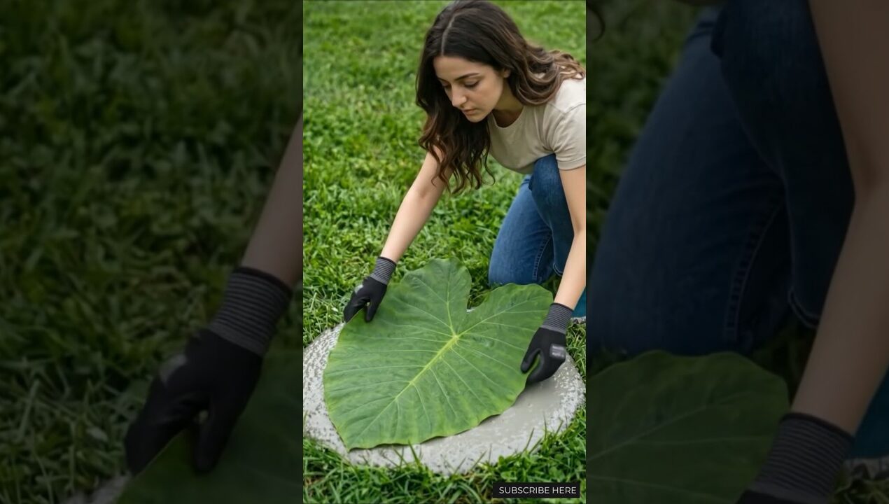 How to Make a Concrete Leaf Stepping Stone | Easy Garden DIY🌿✨