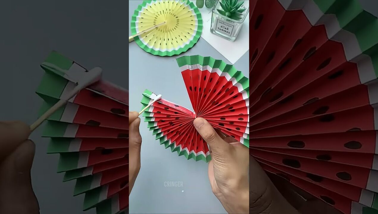 DIY Watermelon Fan Tutorial 🍉✨