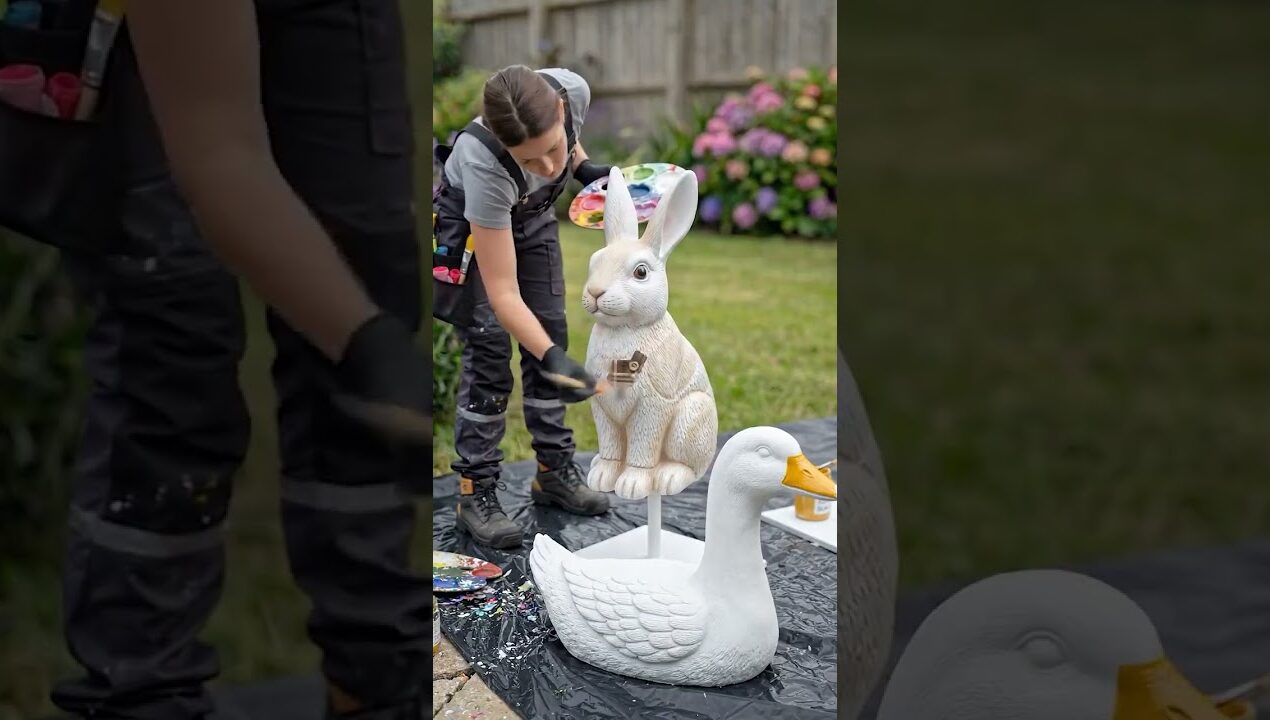Duck & Bunny Garden Statue Transforms #didyouknow #diy #diy #factsyoudontknow #garden