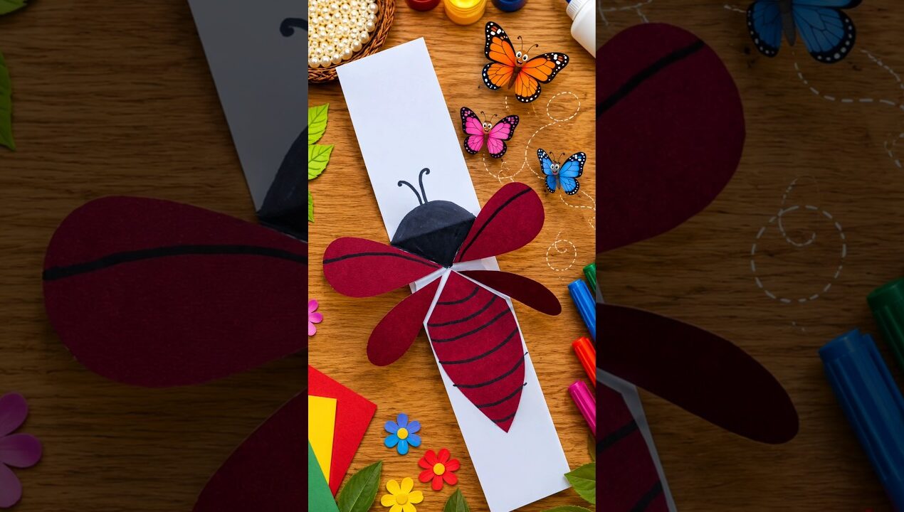 Paper sheet cockroach craft ideas for kids #shorts #ytshorts #viral #kids #craft#art#diy#papercraft