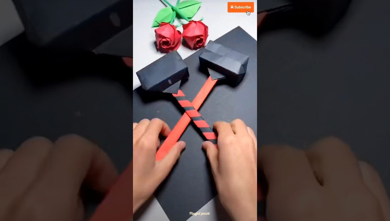 Diy fun paper hammer Easy Kids Craft ⚒️🪀😨#shorts #youtubeshorts #trending #funny #diy #craft #kids
