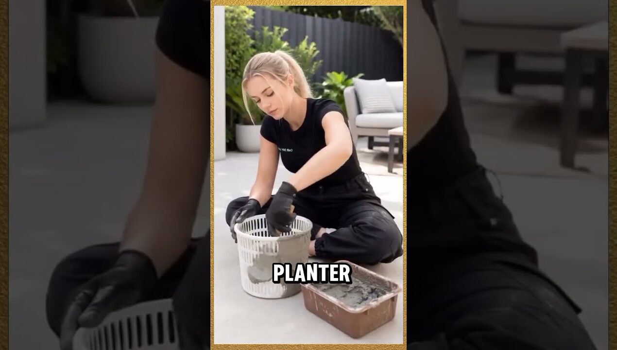 DIY Pebble Concrete Planters | Easy Cement Flower Pot Ideas for Your Garden