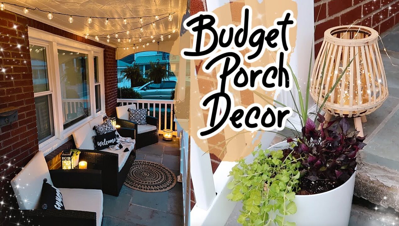 DIY Budget Porch Decor Outdoor Patio Decorate With Me | Small Front Porch Decor Ideas | Adaline Zook
