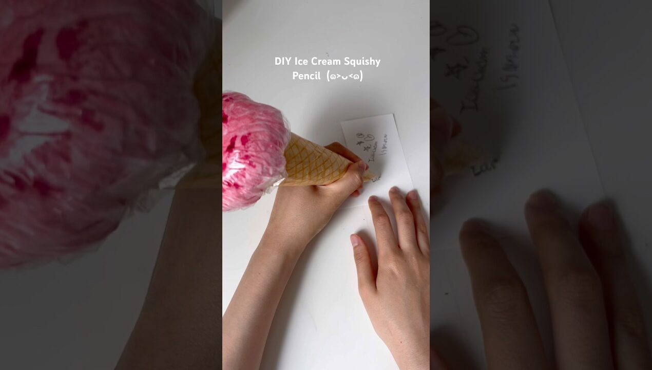 DIY Ice Cream Squishy Pencil🍦🍓#squishy #fidget #craft #craftideas #diycrafts #diy