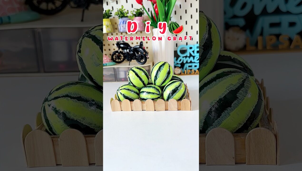 Realistic Watermelon Craft🍉#shorts #viral #viralshort #reuse #diy #handmade #crafting #trending