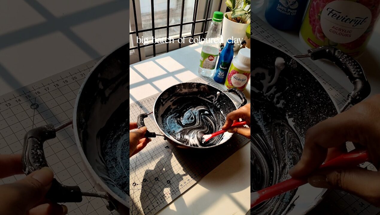 Black clay 🖤✨ #coldporcelainclay #artisttips #diy