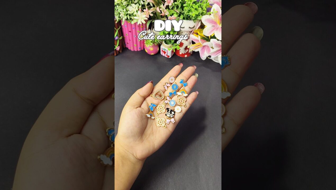 diy cute earrings ✨ #diy #craft #handmade #diycraft #diyideas #craftideas #artandcraft #shortsvideo