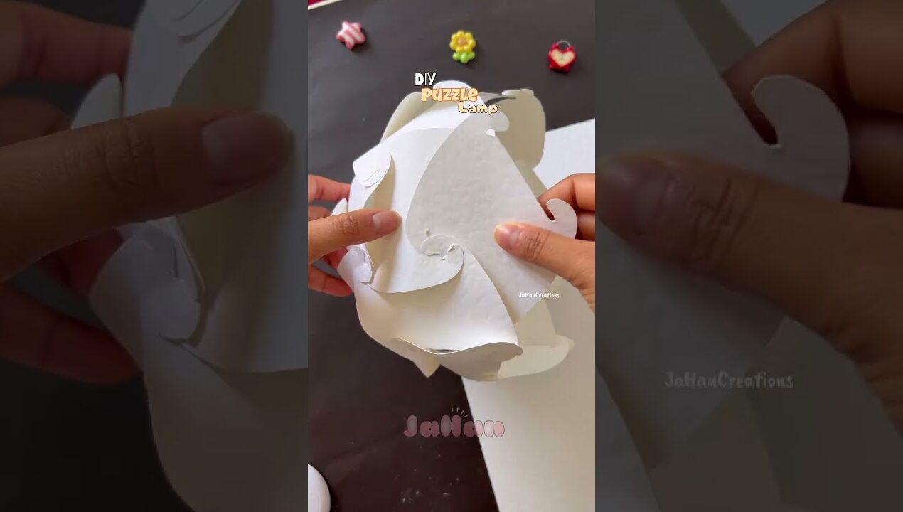 DIY Puzzle Lamp 🧩 | Paper Craft Ideas 💖 #diy #papercraft #lamp #shortvideo #handmade